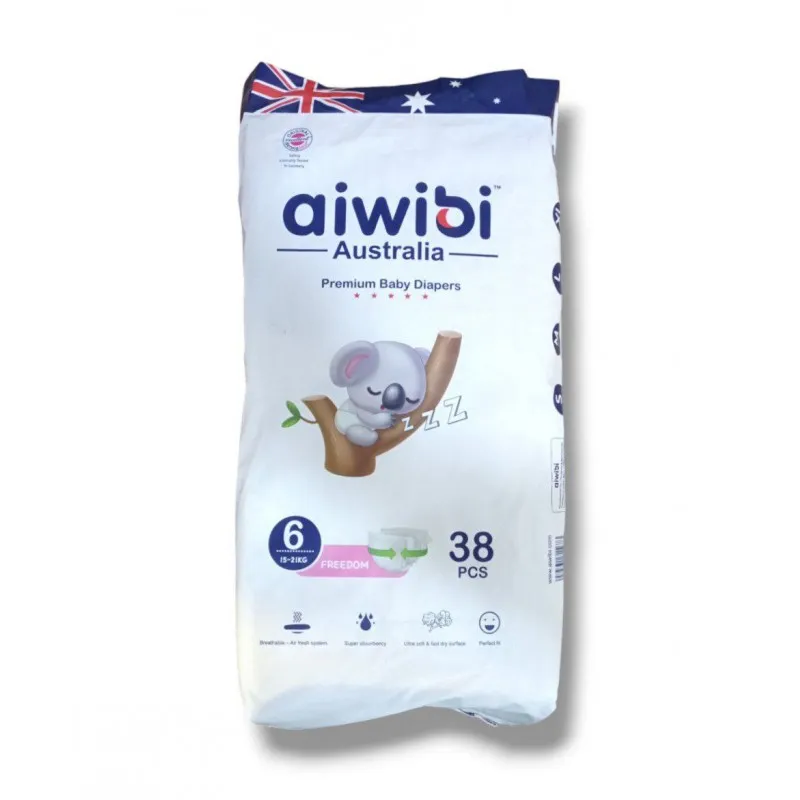 AIWIBI حفاظات اطفال متوسط رقم 6 /38 XXL