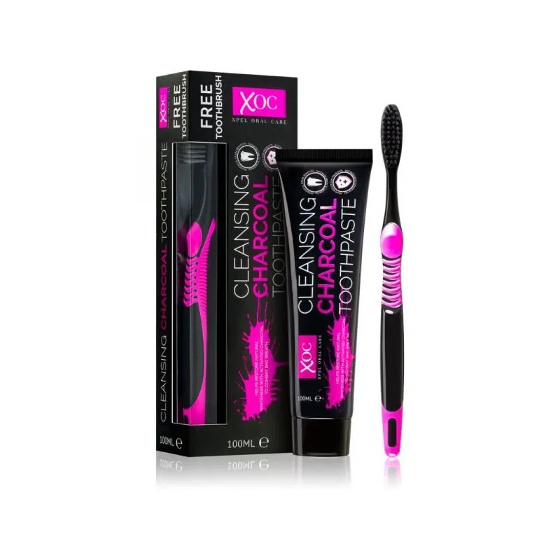 XOC معجون اسنان بالفحم + فرشاة